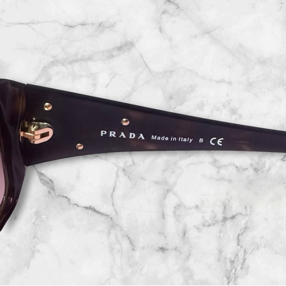 PRADA SPR 16L Designer Tortoise Shell Gold Hardware Sunglasses w/ Case & Box - Picture 4 of 7